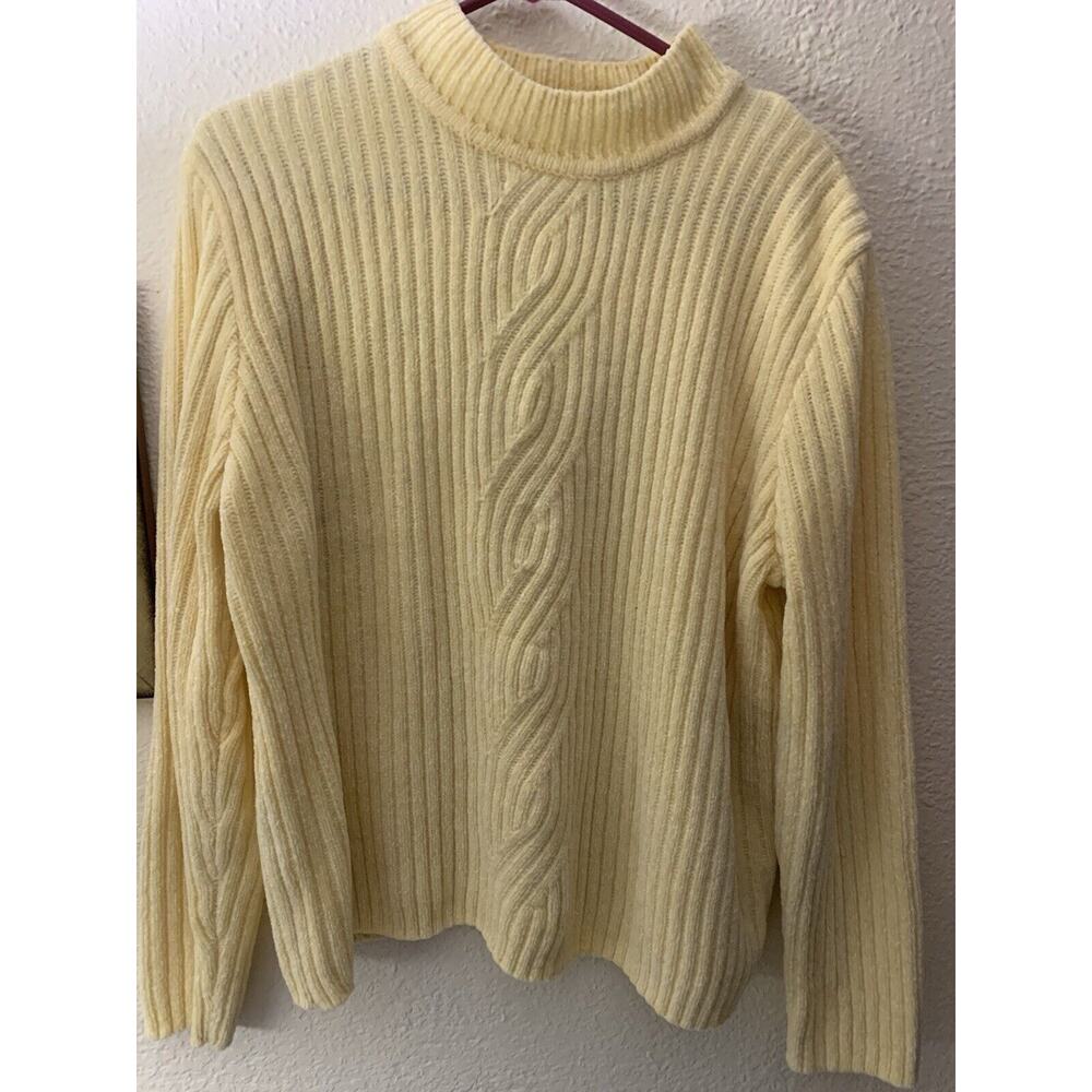Alfred Dinner Women’s Sweater Size Do Fisherman Cable Preppy Yellow Business